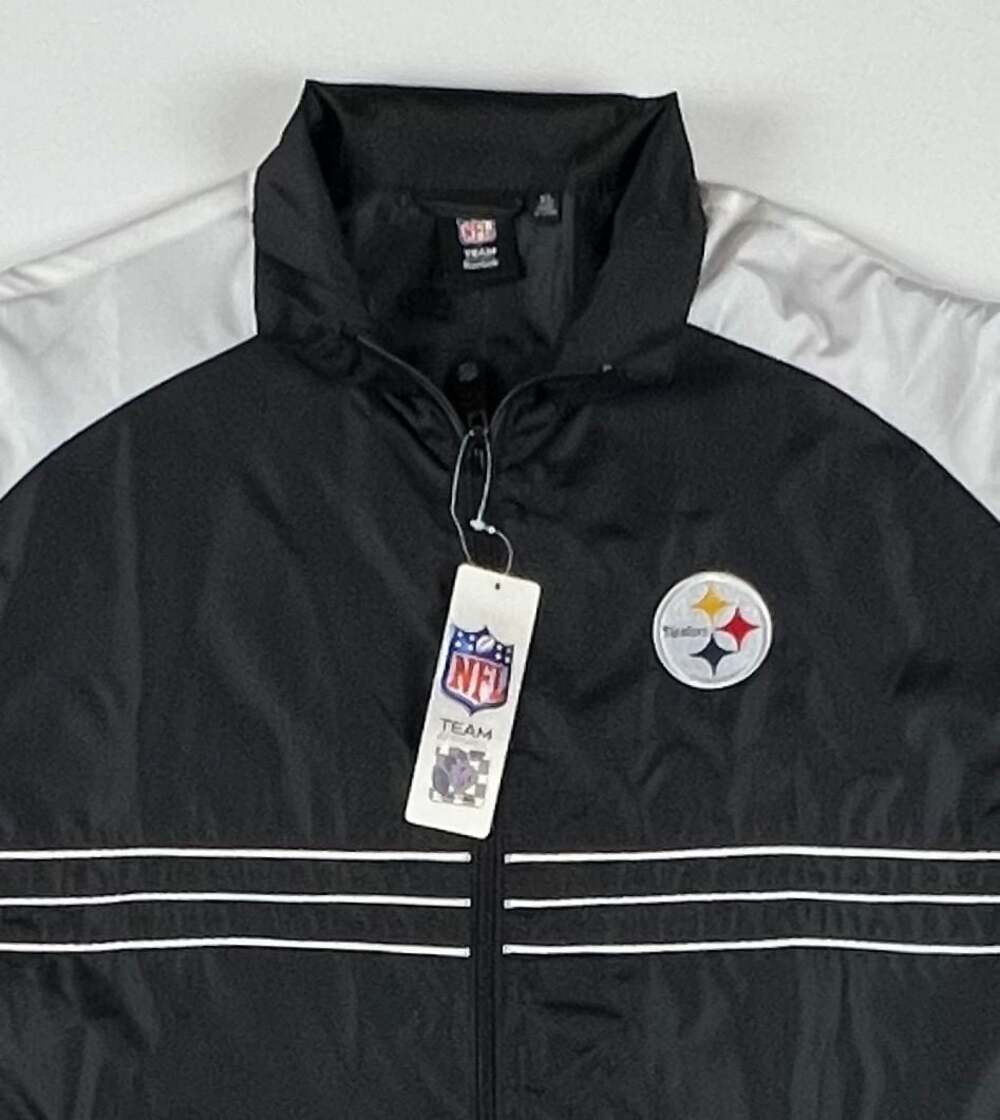 Reebok NFL Pittsburgh Steelers Men's Full Zip Lightweight Windbreaker NWT